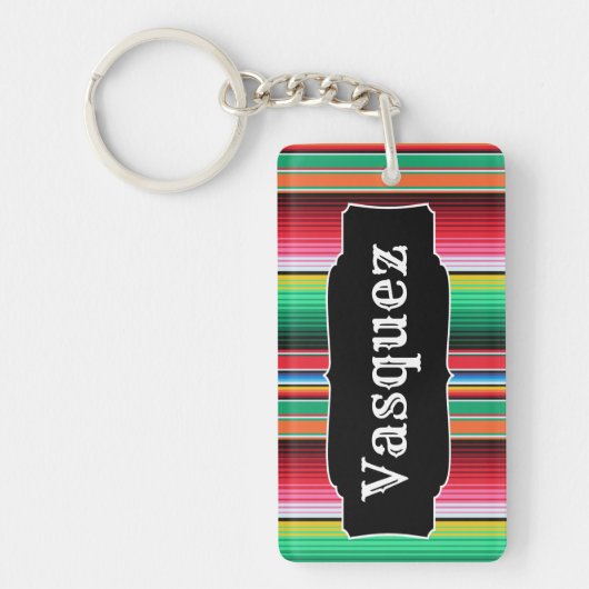 カスタムなスペイン人のSerapeのメキシコ総括的なパーソナライズ キーホルダー (正面)