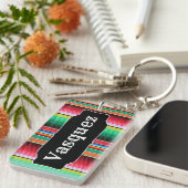 カスタムなスペイン人のSerapeのメキシコ総括的なパーソナライズ キーホルダー (正面右)