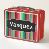 カスタムなスペイン人のSerapeのメキシコ総括的なパーソナライズ メタルランチボックス (正面)