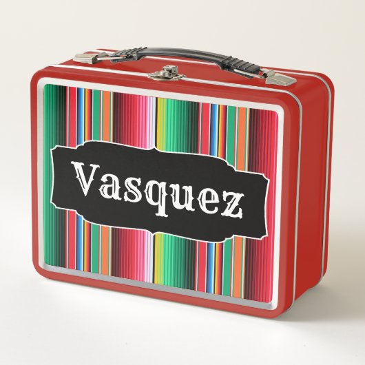 カスタムなスペイン人のSerapeのメキシコ総括的なパーソナライズ メタルランチボックス (正面)