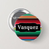 カスタムなスペイン人のSerapeのメキシコ総括的なパーソナライズ 缶バッジ (正面&裏面)