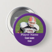 カスタムなスポーツチーム写真-紫色 缶バッジ (正面&裏面)