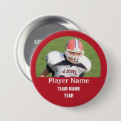 カスタムなスポーツチーム写真-赤 缶バッジ (正面&裏面)