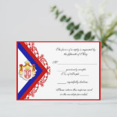 カスタムなセルビアの結婚式の応答はRSVPを梳きます 出欠カード (スタンド正面)