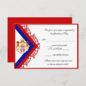 カスタムなセルビアの結婚式の応答はRSVPを梳きます 出欠カード (正面/裏面)