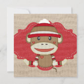 カスタムなソックス猿のパーティーのギフトのサンキューカード サンキューカード (裏面)