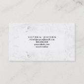 カスタムなタイポグラフィののどのばら色の金ゴールドの白の大理石 名刺 (裏面)