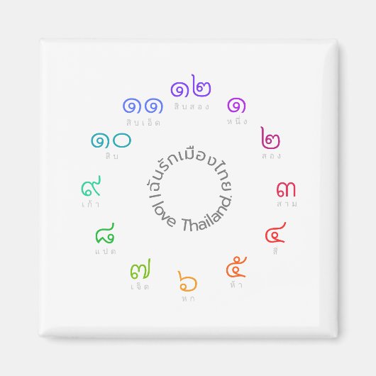 カスタムなタイ数磁石"私は愛しますタイ"を マグネット (正面)