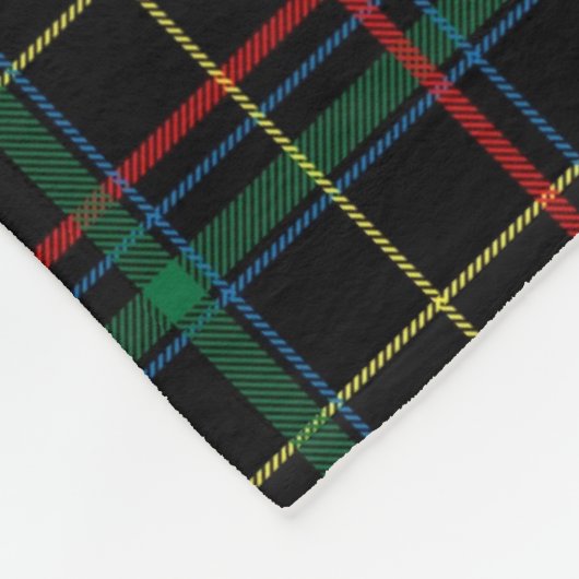 カスタムなタータンチェックの緑の格子縞旅行ラップ フリースブランケット (角)