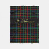 カスタムなタータンチェックの緑の格子縞旅行ラップ フリースブランケット (正面)