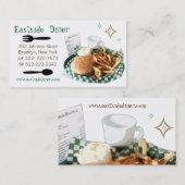 カスタムなダイナー、デリカテッセンまたはカフェの名刺 名刺 (正面/裏面)
