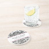 カスタムなダマスク織の結婚式のコースター コースター (側面)