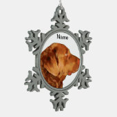 カスタムなチェサピーク・ベイ・レトリーバーの雪片のオーナメント スノーフレークピューターオーナメント (左)