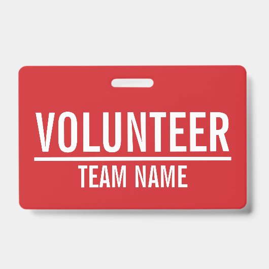 カスタムなチーム名前の赤の有志のバッジ バッジ (正面)