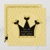 カスタムなティアラの王室のな出来事の誕生日の招待状 招待状 (正面/裏面)