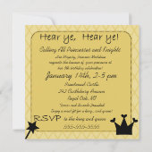 カスタムなティアラの王室のな出来事の誕生日の招待状 招待状 (裏面)