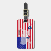 カスタムなテキサス州の州米国の旗の地図の荷物のラベル ラゲッジタグ (正面縦)