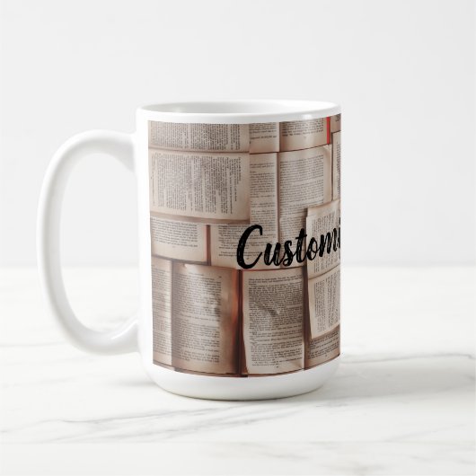 カスタムなテキストの恋人の図書館の本の虫の読書 コーヒーマグカップ (左)