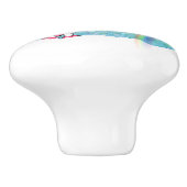 カスタムなテキストの白いユニコーンの虹のグリッターのスパンコール セラミックノブ (側面)