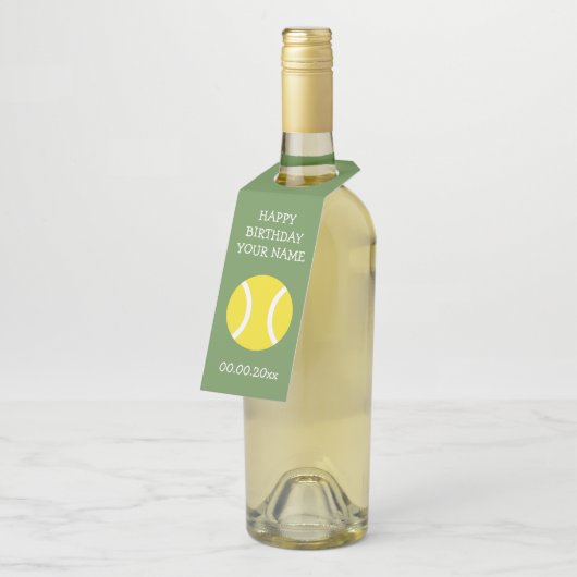 カスタムなテニスのテーマの誕生会 ボトルネックタグ (アングル)