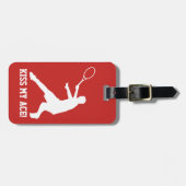カスタムなテニス選手のギフト旅行荷物のラベル ラゲッジタグ (正面横)
