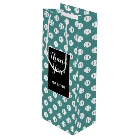 カスタムなテニス・ボールパターンワイン・ボトルのギフトバッグ ワインギフトバッグ (正面アングル)