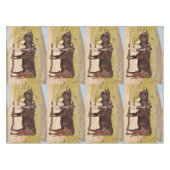 カスタムなテーブルクロス"クロムのブラウン牛" テーブルクロス (正面(横))