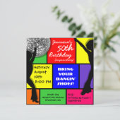 カスタムなディスコのバースデーパーティ招待状 招待状 (スタンド正面)