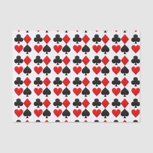 カスタムなトランプまたはベガスまたはトランプのポーカーのハートのティッシュペーパー 薄葉紙 (正面)