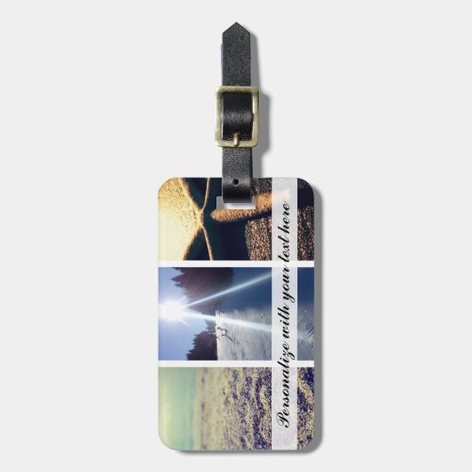 カスタムなトリプティクの写真旅行荷物のラベル ラゲッジタグ (正面縦)