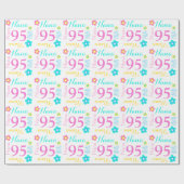 カスタムなナナか一流の年齢を95の誕生日の覆い開花して下さい ラッピングペーパー (フラット)