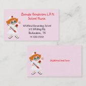 カスタムなナースのピンクの名刺 名刺 (正面/裏面)