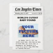 カスタムなニュースの紙の誕生の発表 案内状 (正面/裏面)