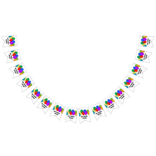 カスタムなハッピーバースデーの気球のパーティーの旗布の旗 バンティングフラッグ (全)