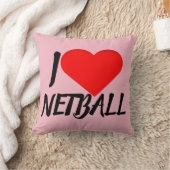 カスタムなハートのデザインI愛ネットボール クッション (ブランケット)