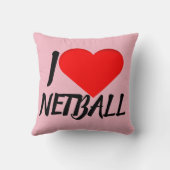 カスタムなハートのデザインI愛ネットボール クッション (裏面)