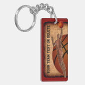 カスタムなバスケットボールのキーホルダーあなたの文字および色 キーホルダー (正面左)