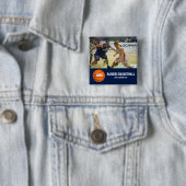 カスタムなバスケットボールの写真プレーヤーのチーム名前年 缶バッジ (インサイチュ)