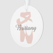 カスタムなバレエのスリッパのバレリーナのダンスの中心の名前 オーナメント (正面)