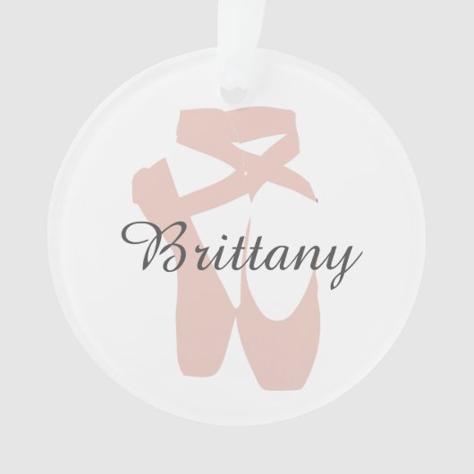 カスタムなバレエのスリッパのバレリーナのダンスの中心の名前 オーナメント (正面)