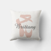 カスタムなバレエのスリッパのバレリーナのダンスの中心の名前 クッション (裏面)