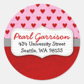 カスタムなバレンタインデーの円の差出人住所 ラウンドシール (正面)