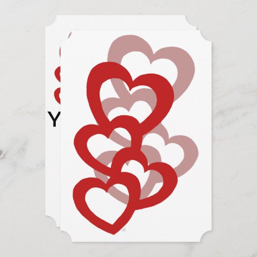 カスタムなバレンタインデーの招待状 招待状 (正面/裏面)