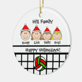 カスタムなバレーボール家族の休日のオーナメント セラミックオーナメント (左)