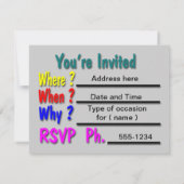 カスタムなパーティの招待状 セーブザデート (裏面)