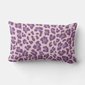 カスタムなヒョウのプリントの紫色のラベンダーのLumbarの枕 ランバークッション (裏面)