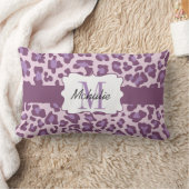 カスタムなヒョウのプリントの紫色のラベンダーのLumbarの枕 ランバークッション (ブランケット)