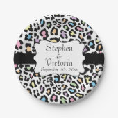 カスタムなヒョウのプリント数々のな色の紙皿 ペーパープレート (正面)