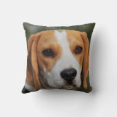 カスタムなビーグル犬犬の写真 クッション (裏面)