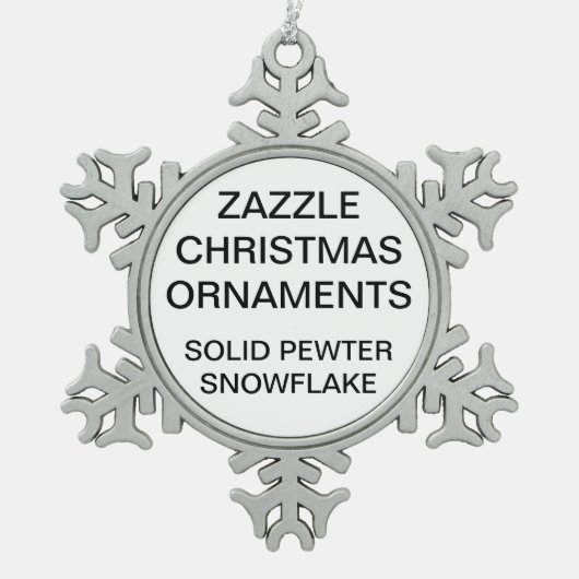 カスタムなピューターの雪片のクリスマスツリーのオーナメント スノーフレークピューターオーナメント (正面)